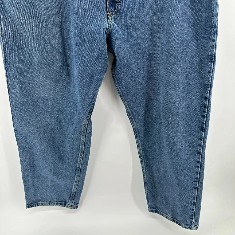 Wrangler Straight Jeans Mens 40x30 Blue Denim Relaxed Fit‎ High Rise 5-Pocket